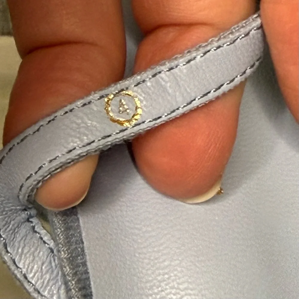 Pretty Little Thing Size 4‎ Blue Jean Denim Wedge Ankle Wrap Sandals